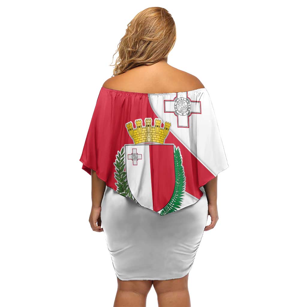 Malta Family Matching Off Shoulder Short Dress and Hawaiian Shirt with Coat of Arms and Island Map Design - Wonder Print Shop