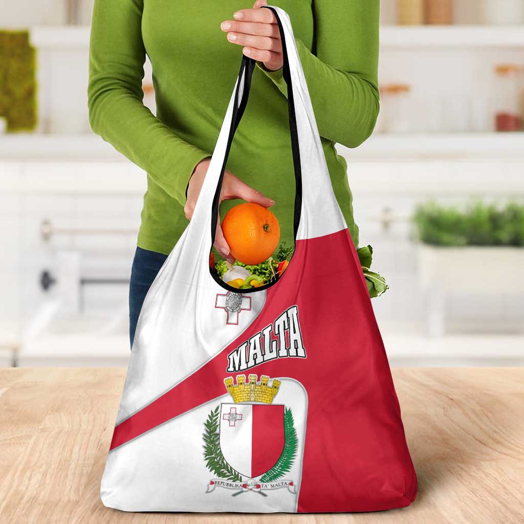 Malta Grocery Bag with Coat of Arms and Island Map Design - Wonder Print Shop