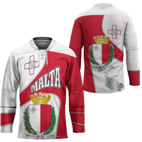 Malta Hockey Jersey with Coat of Arms and Island Map Design - Wonder Print Shop
