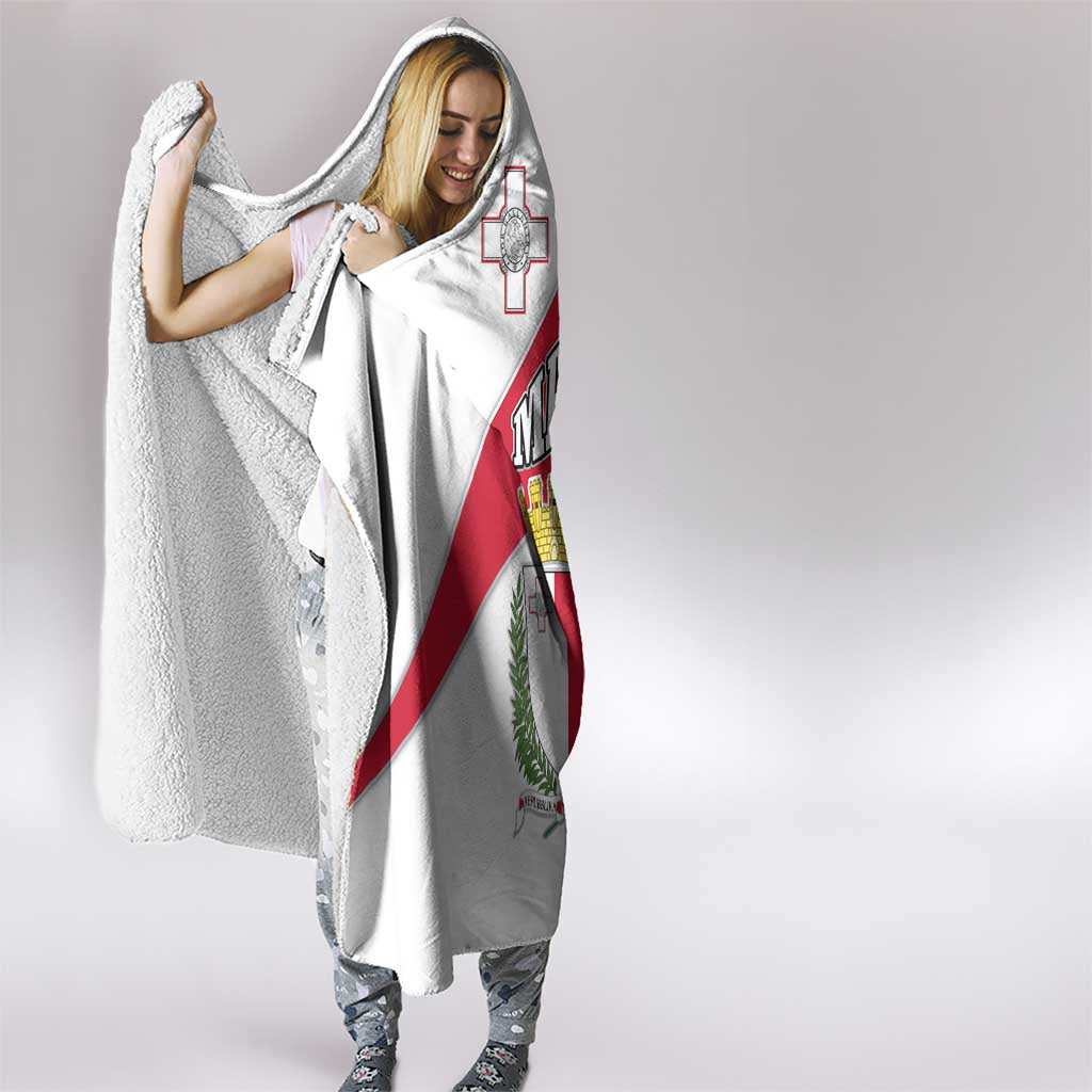 Malta Hooded Blanket with Coat of Arms and Island Map Design - Wonder Print Shop