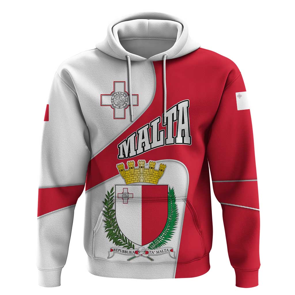 Malta Hoodie with Coat of Arms and Island Map Design - Wonder Print Shop