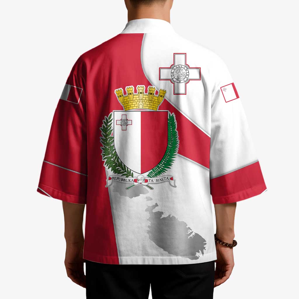 Malta Kimono with Coat of Arms and Island Map Design - Wonder Print Shop