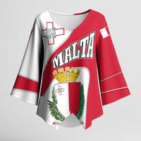 Malta Kimono Sleeve Blouse with Coat of Arms and Island Map Design - Wonder Print Shop