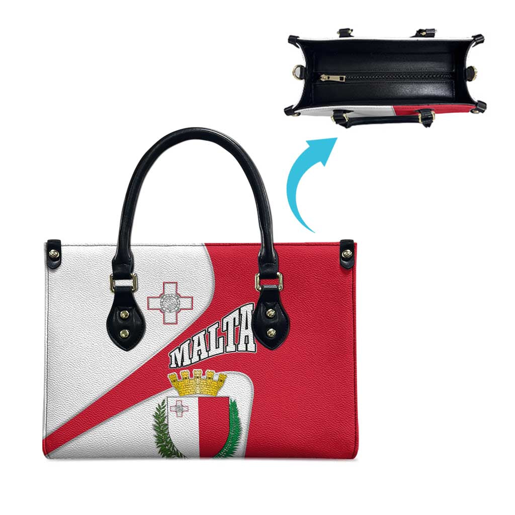 Malta Leather Bag with Coat of Arms and Island Map Design - Wonder Print Shop