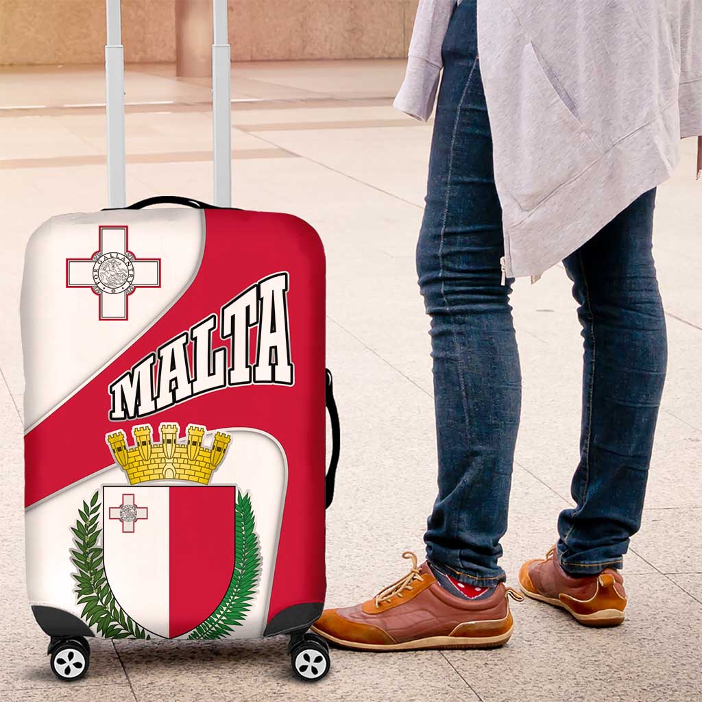 Malta Luggage Cover with Coat of Arms and Island Map Design - Wonder Print Shop