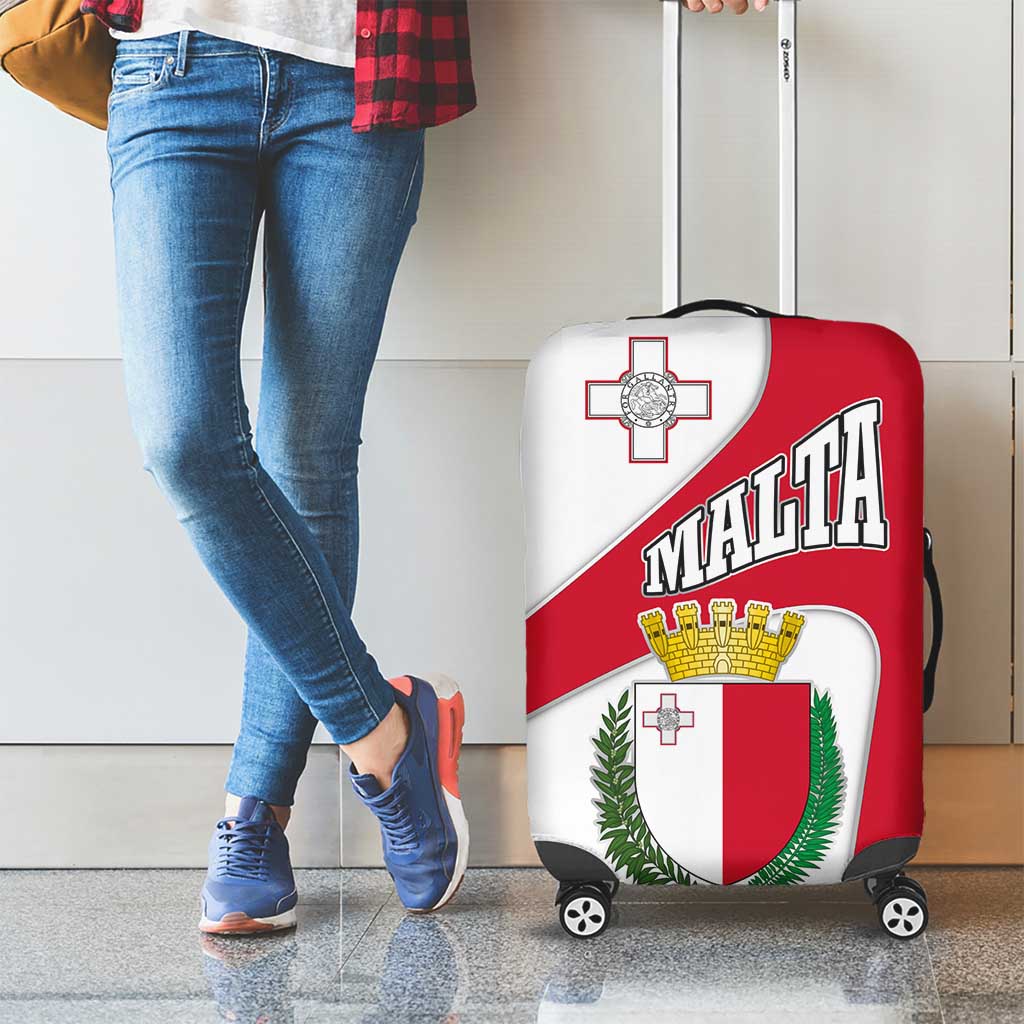 Malta Luggage Cover with Coat of Arms and Island Map Design - Wonder Print Shop
