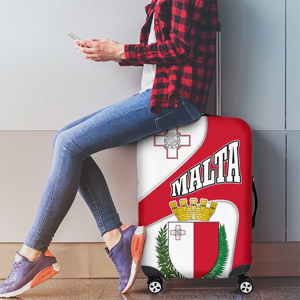Malta Luggage Cover with Coat of Arms and Island Map Design - Wonder Print Shop