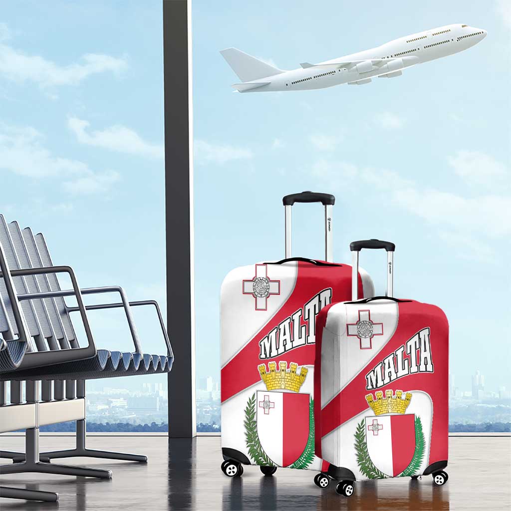 Malta Luggage Cover with Coat of Arms and Island Map Design - Wonder Print Shop