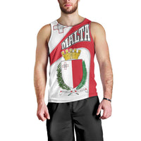 Malta Men Tank Top with Coat of Arms and Island Map Design - Wonder Print Shop