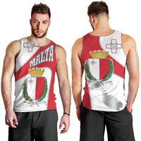 Malta Men Tank Top with Coat of Arms and Island Map Design - Wonder Print Shop