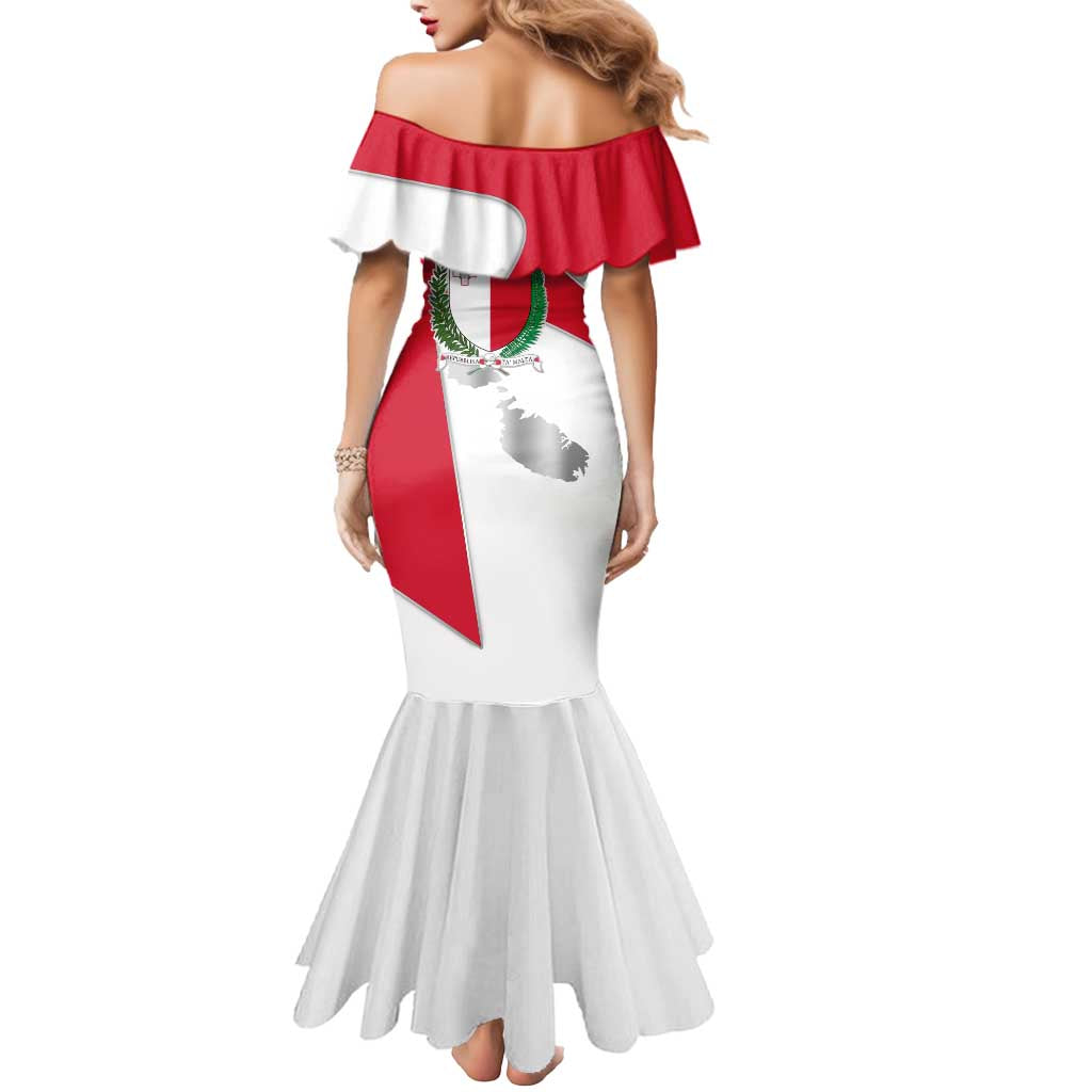Malta Mermaid Dress with Coat of Arms and Island Map Design - Wonder Print Shop