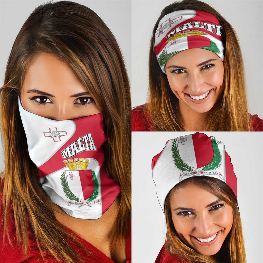 Malta Neck Gaiter with Coat of Arms and Island Map Design TS04