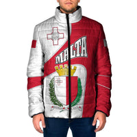 Malta Padded Jacket with Coat of Arms and Island Map Design - Wonder Print Shop
