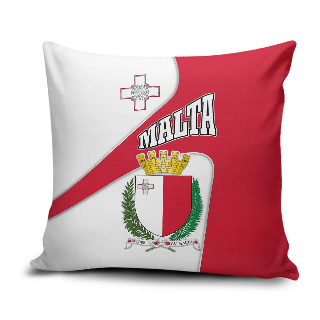 Malta Pillow Cover with Coat of Arms and Island Map Design - Wonder Print Shop
