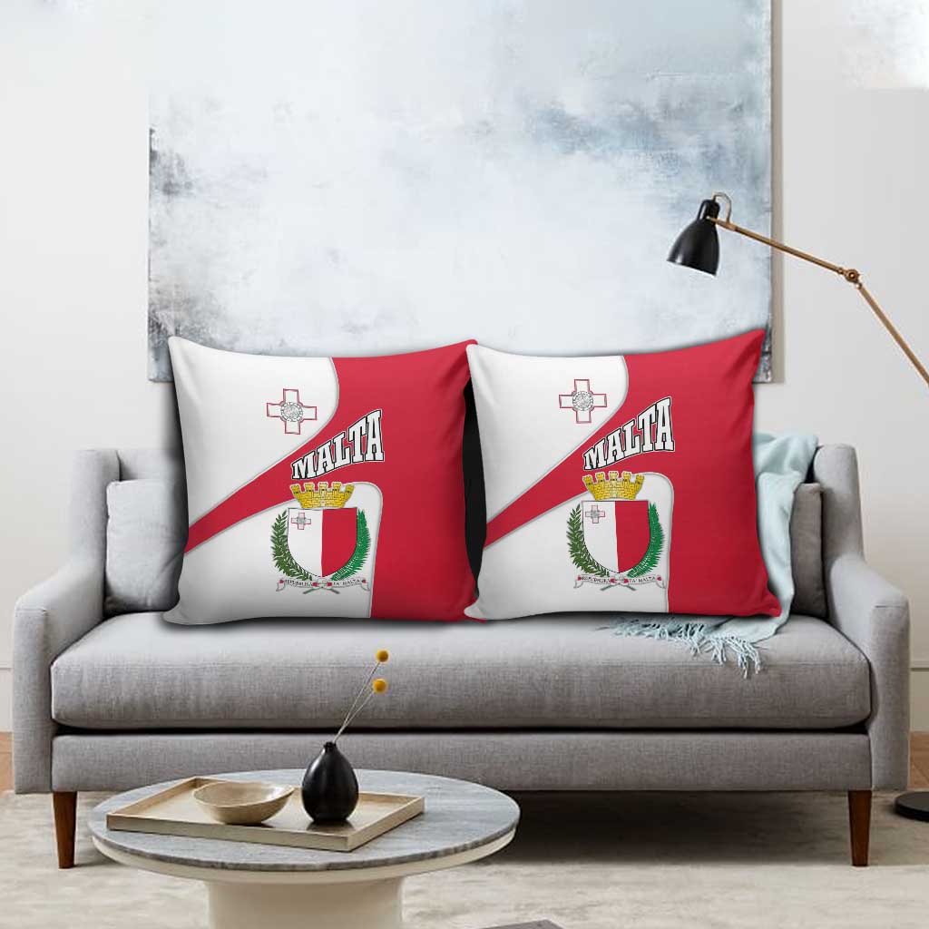 Malta Pillow Cover with Coat of Arms and Island Map Design - Wonder Print Shop
