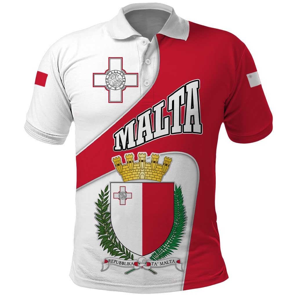 Malta Polo Shirt with Coat of Arms and Island Map Design - Wonder Print Shop