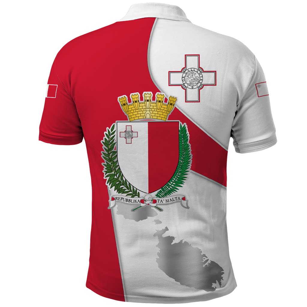 Malta Polo Shirt with Coat of Arms and Island Map Design - Wonder Print Shop