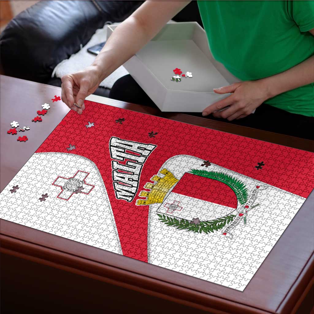 Malta Puzzle with Coat of Arms and Island Map Design - Wonder Print Shop