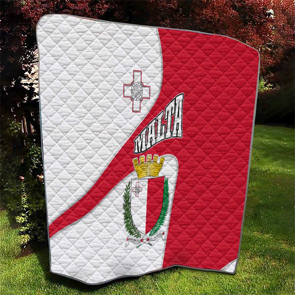 Malta Quilt with Coat of Arms and Island Map Design - Wonder Print Shop