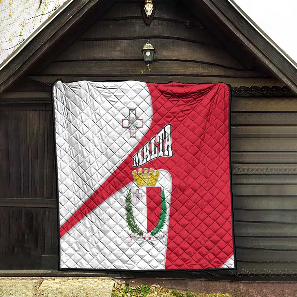 Malta Quilt with Coat of Arms and Island Map Design - Wonder Print Shop