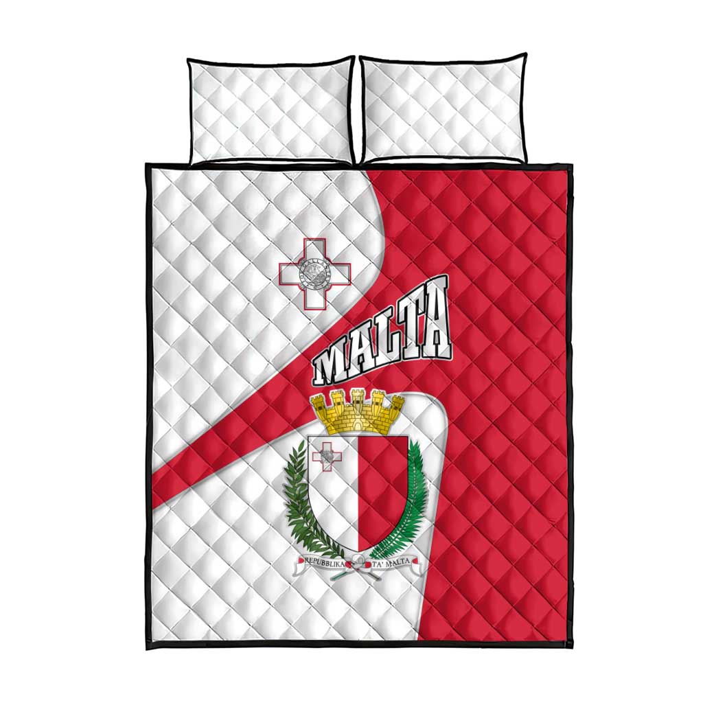 Malta Quilt Bed Set with Coat of Arms and Island Map Design - Wonder Print Shop