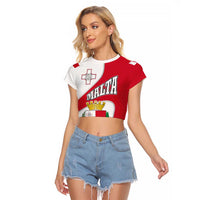 Malta Raglan Cropped T Shirt with Coat of Arms and Island Map Design - Wonder Print Shop