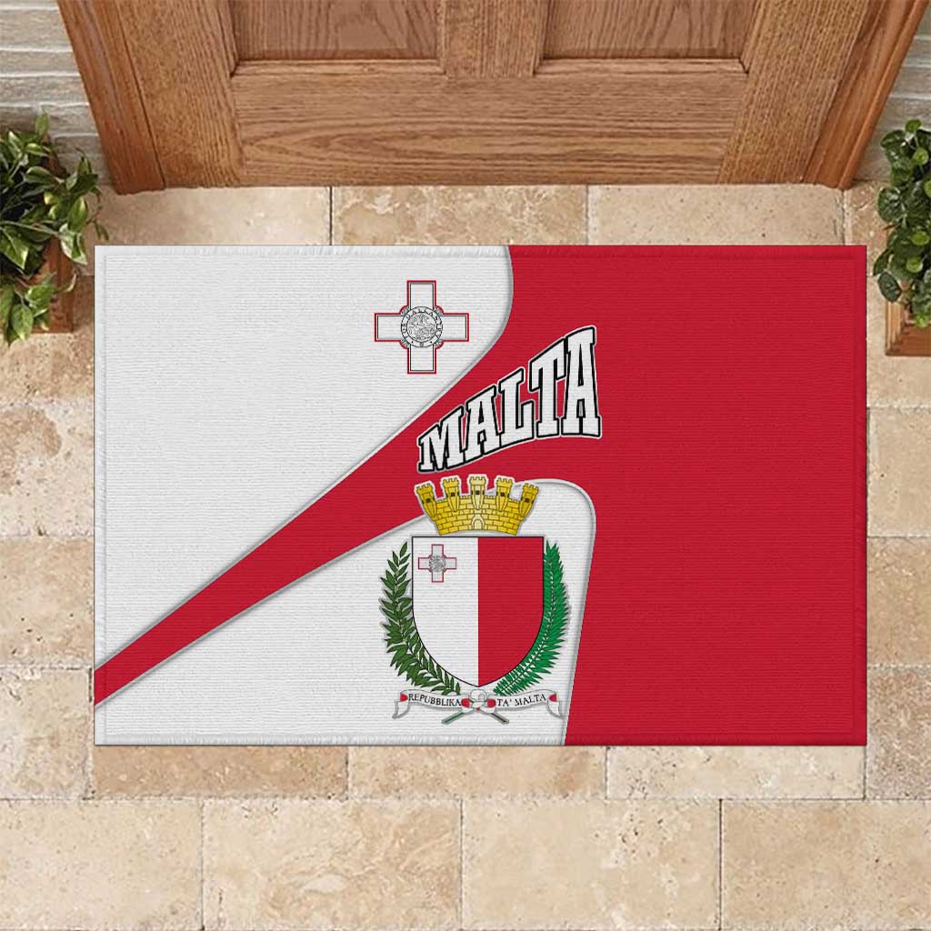 Malta Rubber Doormat with Coat of Arms and Island Map Design - Wonder Print Shop