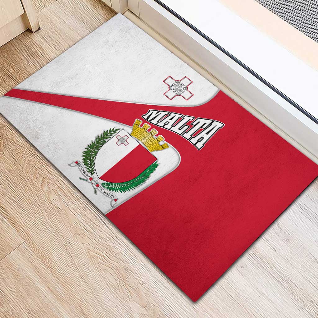 Malta Rubber Doormat with Coat of Arms and Island Map Design - Wonder Print Shop