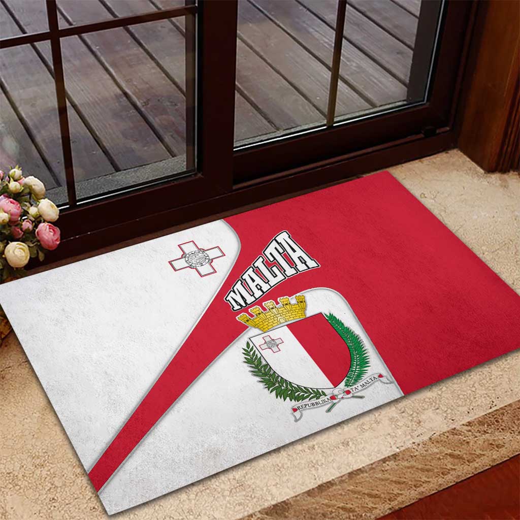 Malta Rubber Doormat with Coat of Arms and Island Map Design - Wonder Print Shop