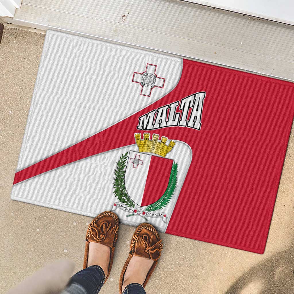 Malta Rubber Doormat with Coat of Arms and Island Map Design - Wonder Print Shop
