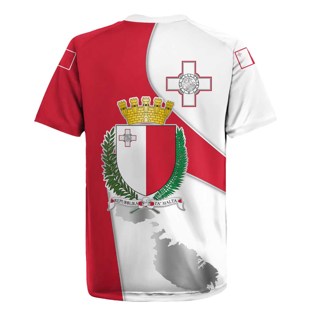 Malta Rugby Jersey with Coat of Arms and Island Map Design - Wonder Print Shop