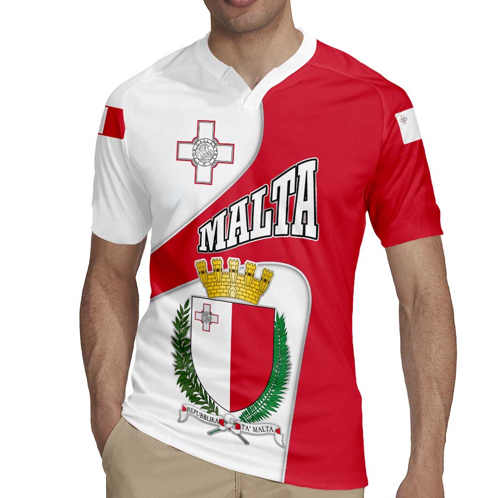 Malta Rugby Jersey with Coat of Arms and Island Map Design - Wonder Print Shop