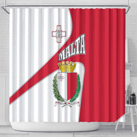 Malta Shower Curtain with Coat of Arms and Island Map Design - Wonder Print Shop