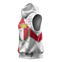 Malta Sleeveless Hoodie with Coat of Arms and Island Map Design - Wonder Print Shop