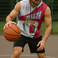 Malta Sleeveless Hoodie with Coat of Arms and Island Map Design - Wonder Print Shop