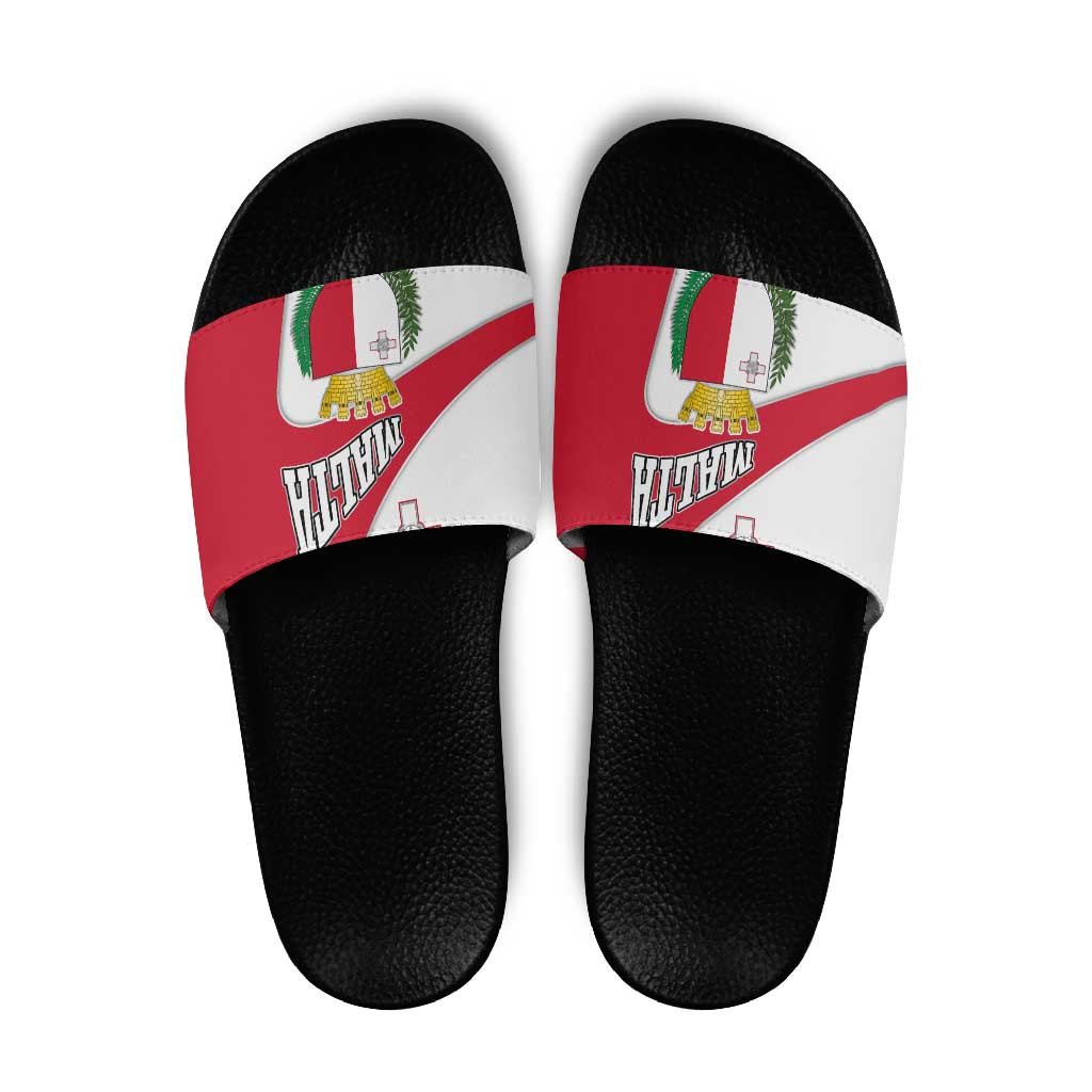 Malta Slide Sandals with Coat of Arms and Island Map Design - Wonder Print Shop