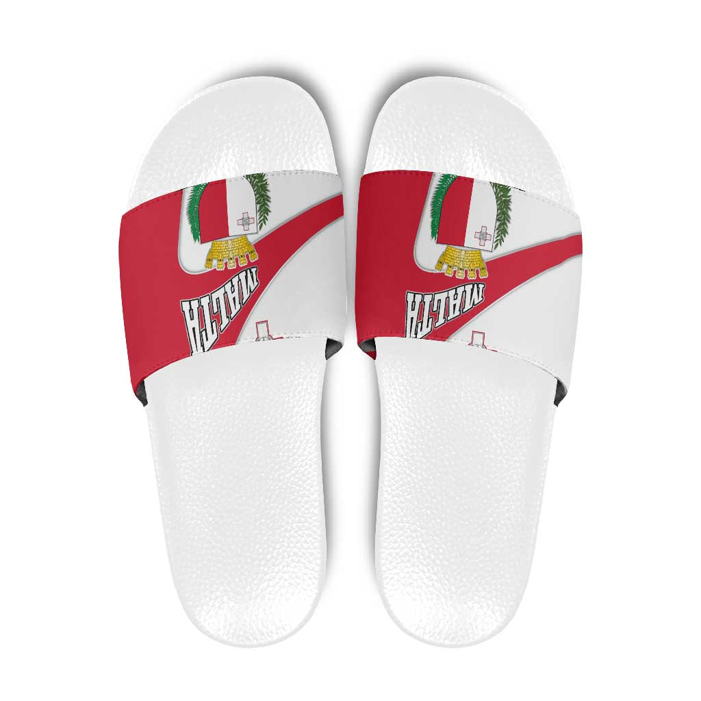 Malta Slide Sandals with Coat of Arms and Island Map Design - Wonder Print Shop