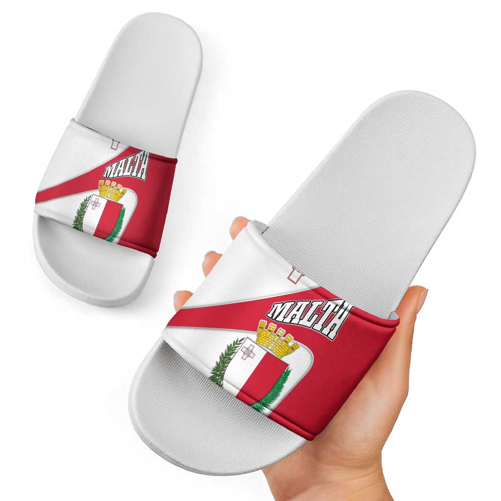 Malta Slide Sandals with Coat of Arms and Island Map Design - Wonder Print Shop