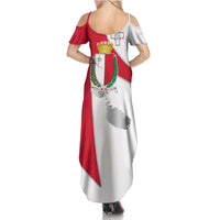 Malta Summer Maxi Dress with Coat of Arms and Island Map Design - Wonder Print Shop
