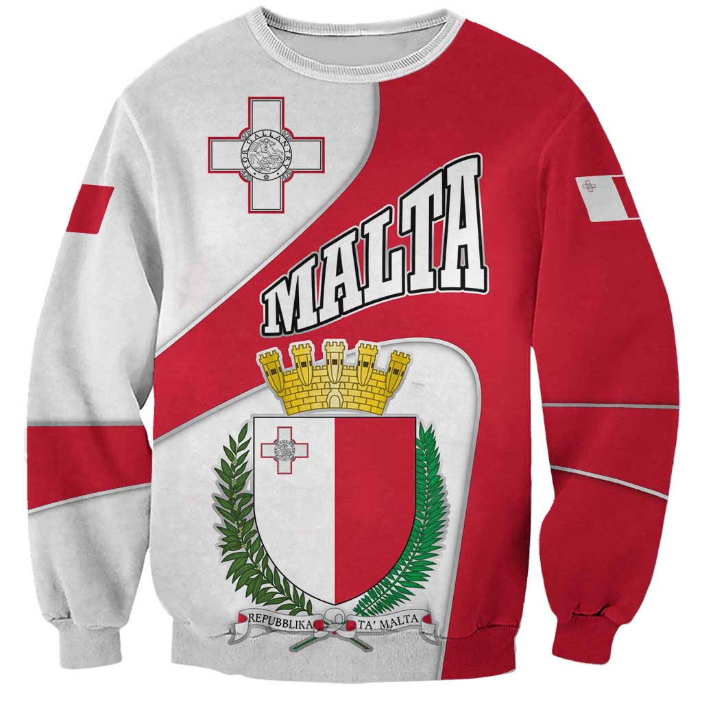 Malta Sweatshirt with Coat of Arms and Island Map Design - Wonder Print Shop