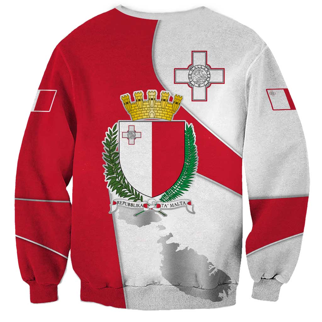 Malta Sweatshirt with Coat of Arms and Island Map Design - Wonder Print Shop