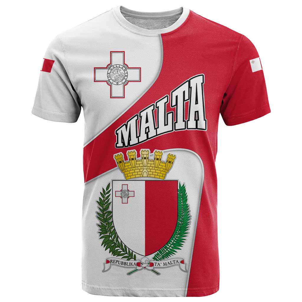 Malta T Shirt with Coat of Arms and Island Map Design - Wonder Print Shop