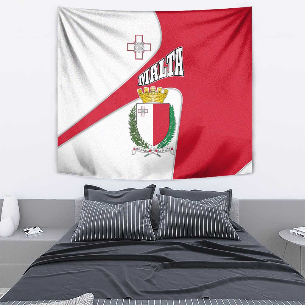 Malta Tapestry with Coat of Arms and Island Map Design - Wonder Print Shop