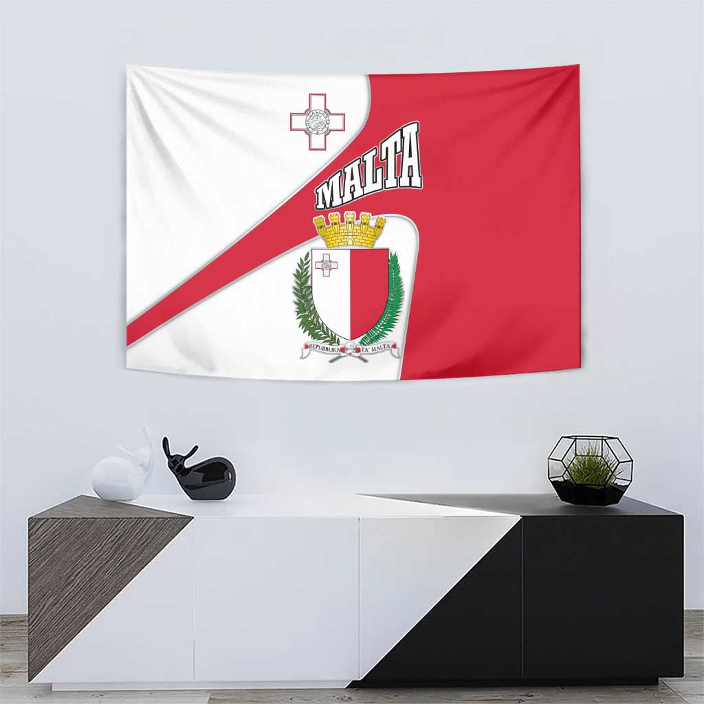 Malta Tapestry with Coat of Arms and Island Map Design - Wonder Print Shop