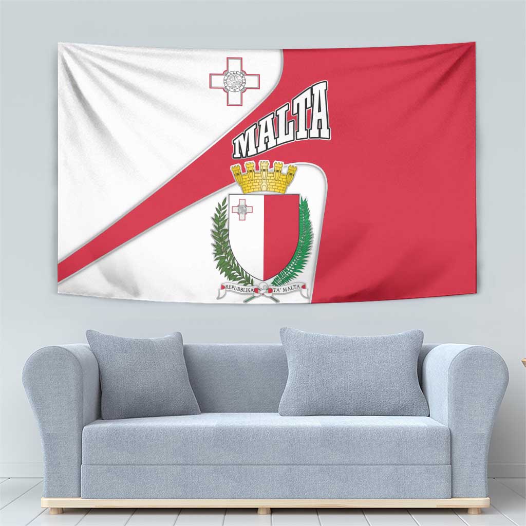 Malta Tapestry with Coat of Arms and Island Map Design - Wonder Print Shop