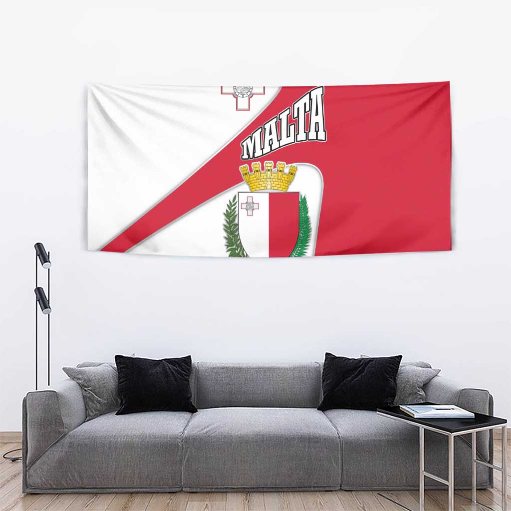 Malta Tapestry with Coat of Arms and Island Map Design - Wonder Print Shop