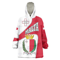 Malta Wearable Blanket Hoodie with Coat of Arms and Island Map Design - Wonder Print Shop