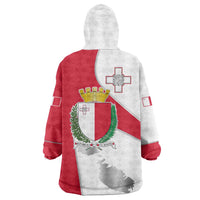 Malta Wearable Blanket Hoodie with Coat of Arms and Island Map Design - Wonder Print Shop