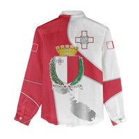 Malta Women Casual Shirt with Coat of Arms and Island Map Design - Wonder Print Shop