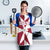 Malta Apron with Red White Crossburst Design - Wonder Print Shop